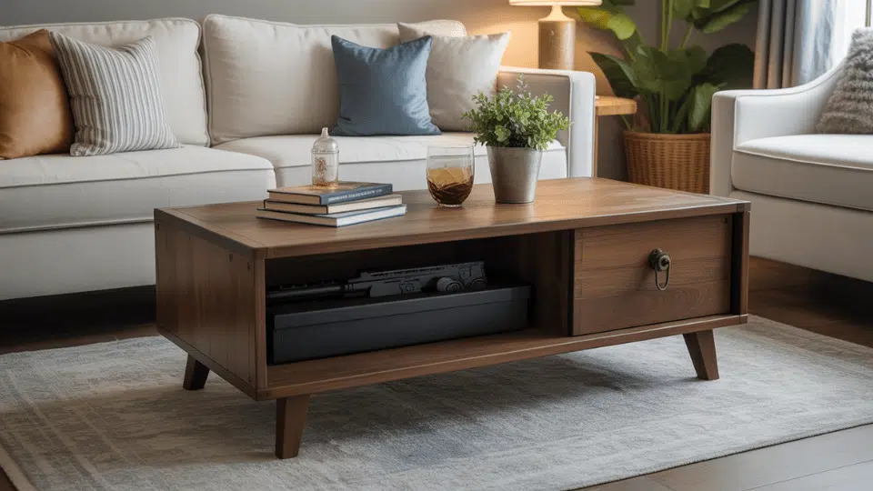 convertible coffee table gun safe
