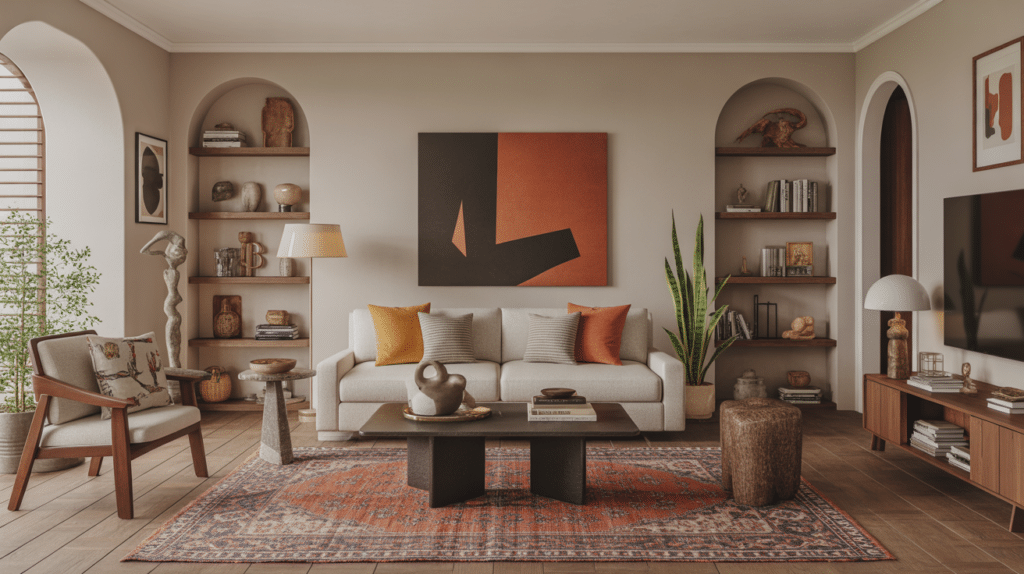 eclectic curated living room