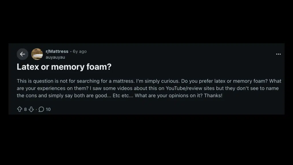 latex vs memory foam reddit discussion