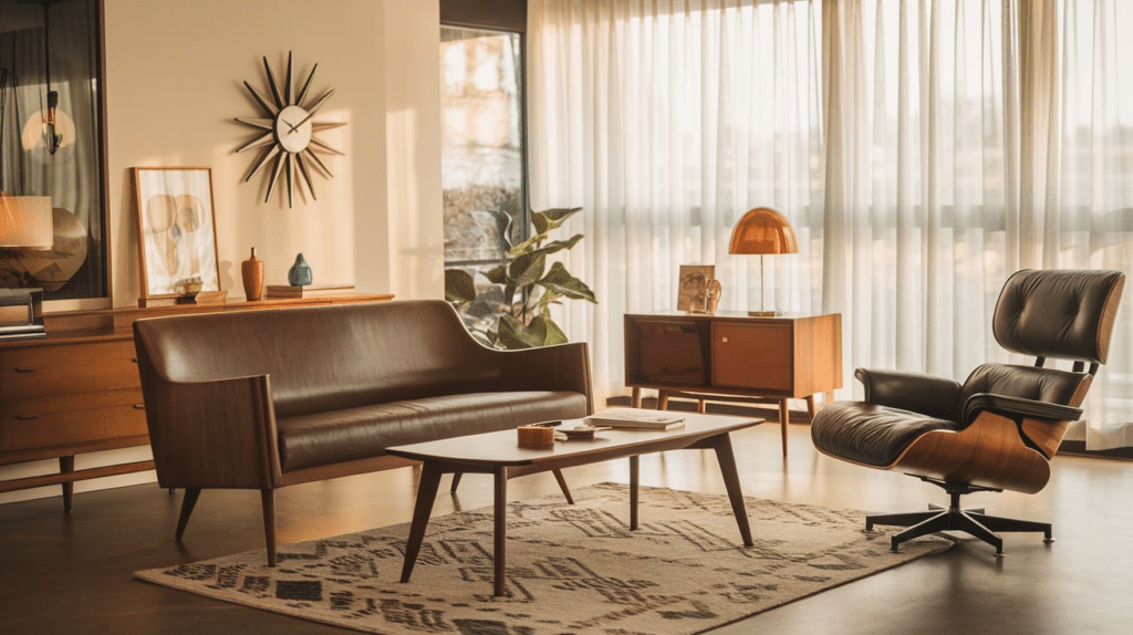 mid century modern living room
