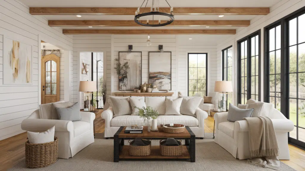 modern farmhouse living room