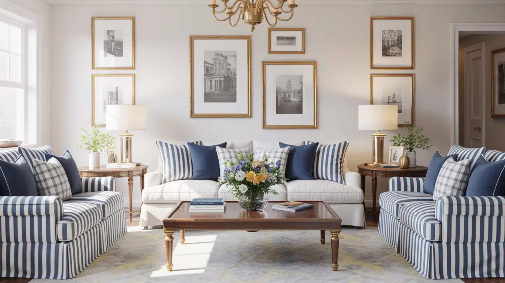 preppy living room