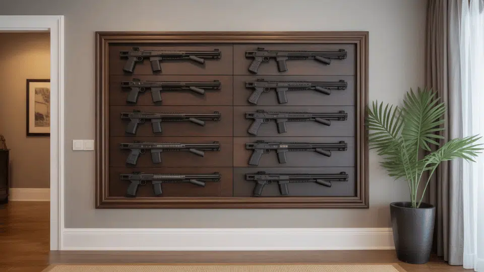 stealth gun storage in art or wall sculpture