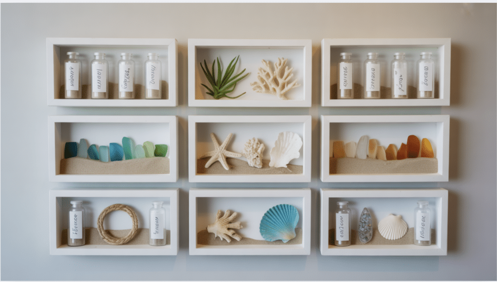 coastal-shadow-boxes-with-beach-memory-collections 