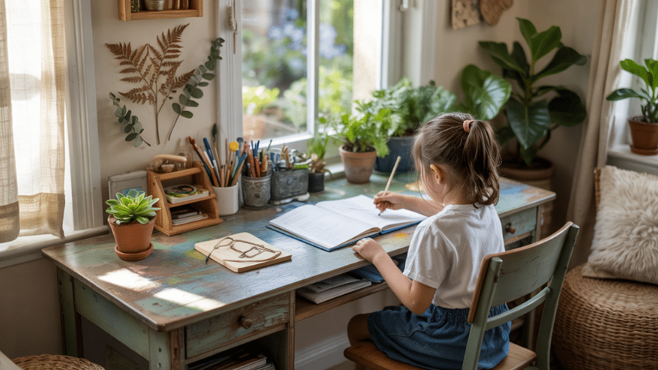 nature-themed-homeschool-room-with-diy-botanical-decor