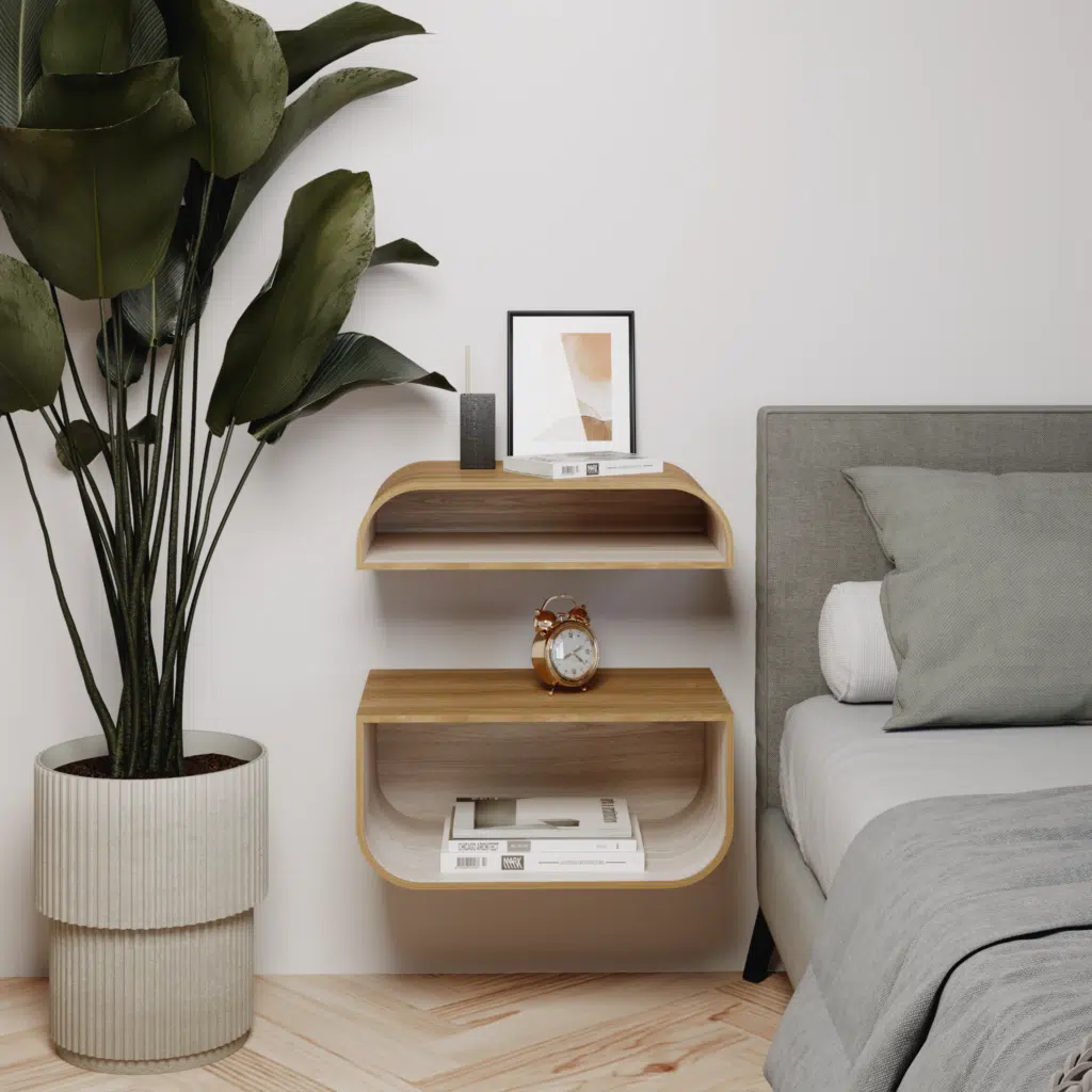 floating nightstands from wood wall mounted