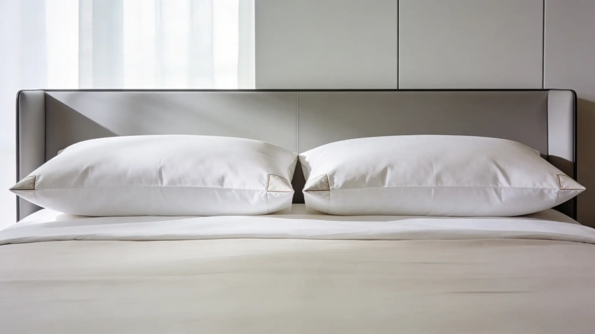 king-size pillows in matching pillowcases on bed showing longer length and proper fit compared to standard pillowcases