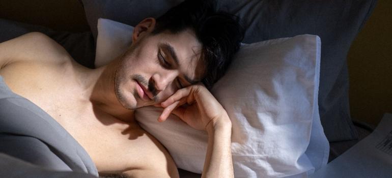 a man sleeping