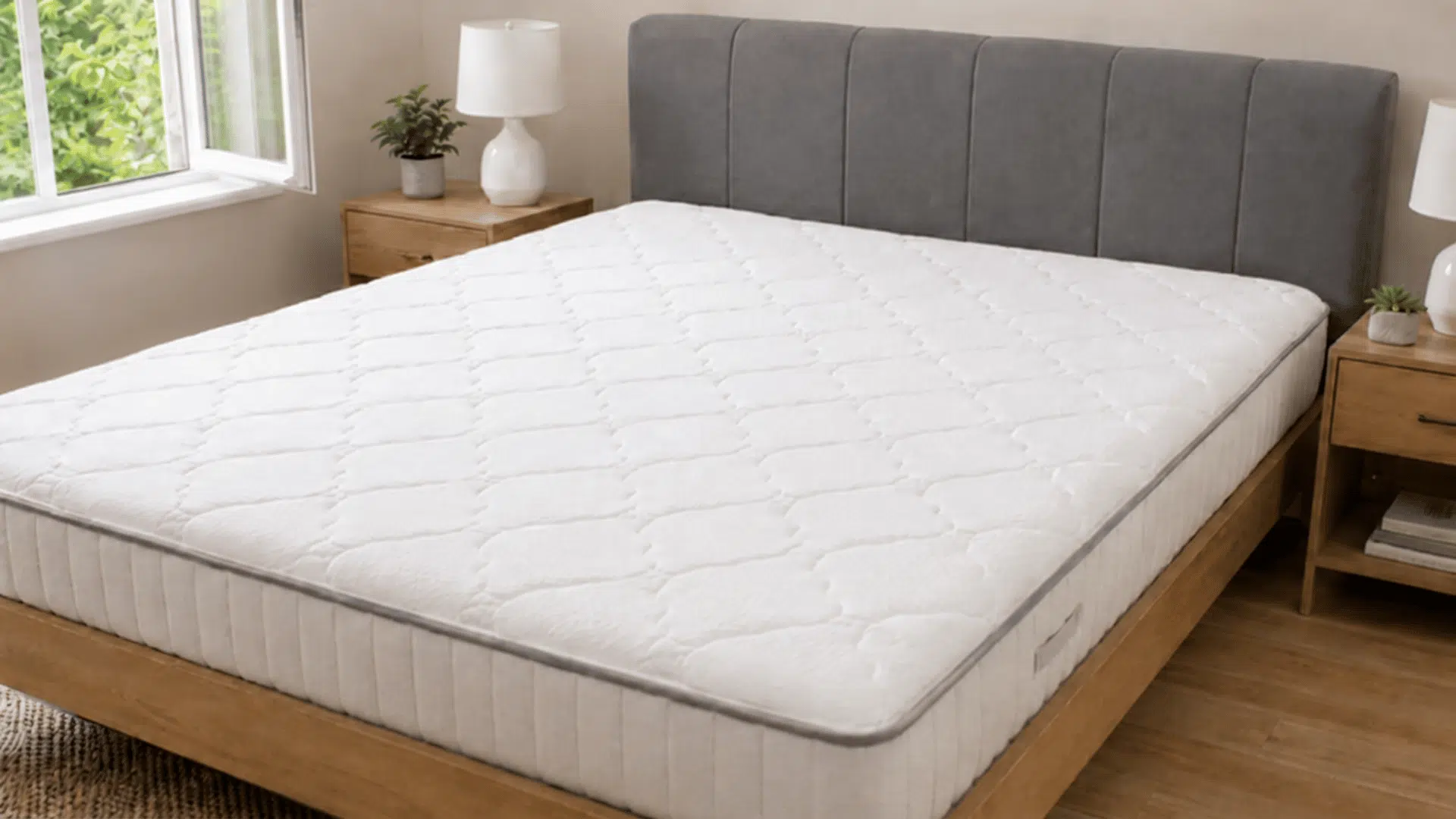 Clean mattress airing out with fresh airflow in a bedroom
