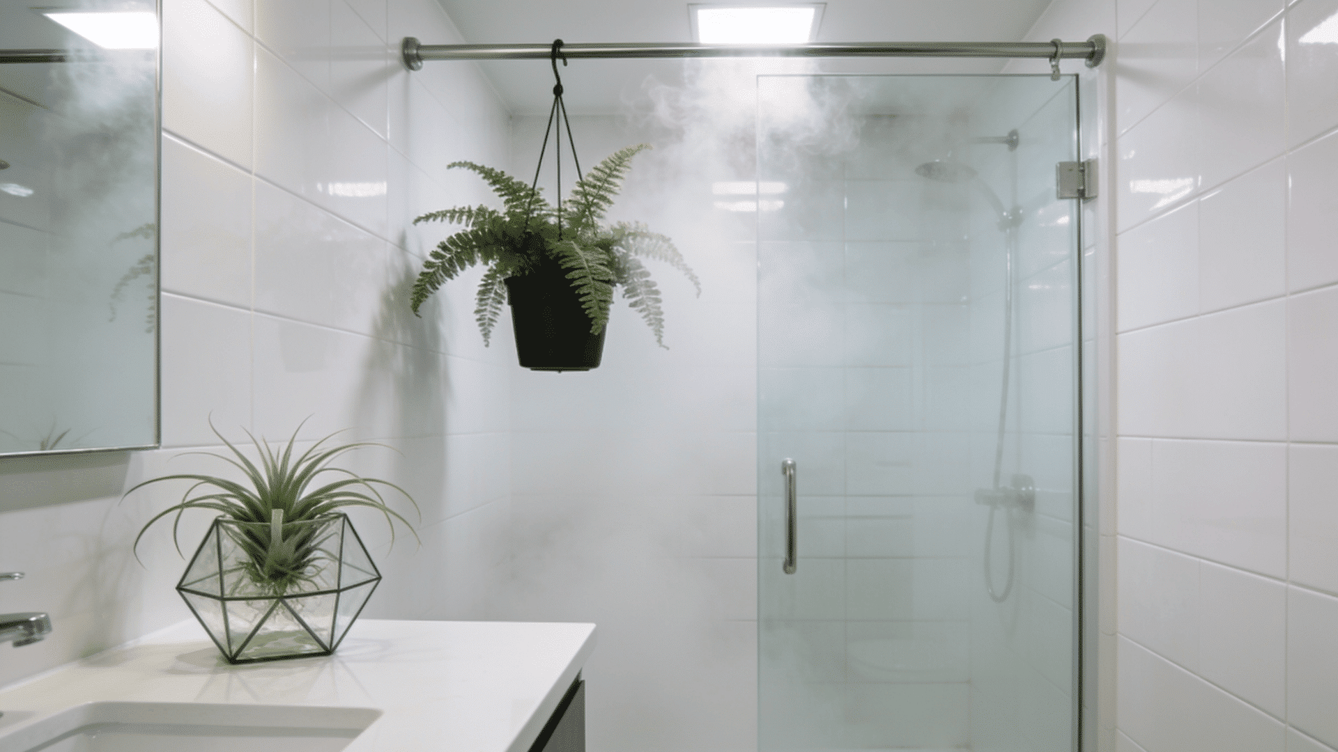 bathroom styling using plants