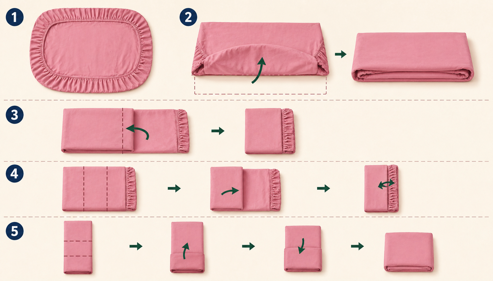 Folding a fitted sheet becomes much easier when you match the corners, control the elastic, and create a flat rectangle before making neat final folds.