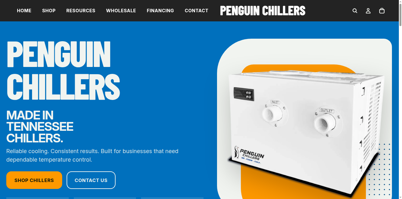 Penguin Chillers website