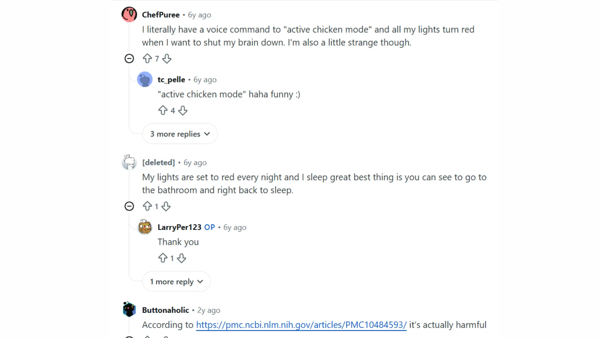 reddit users share experiences using red light for sleep, noting relaxation, melatonin support, and mixed results