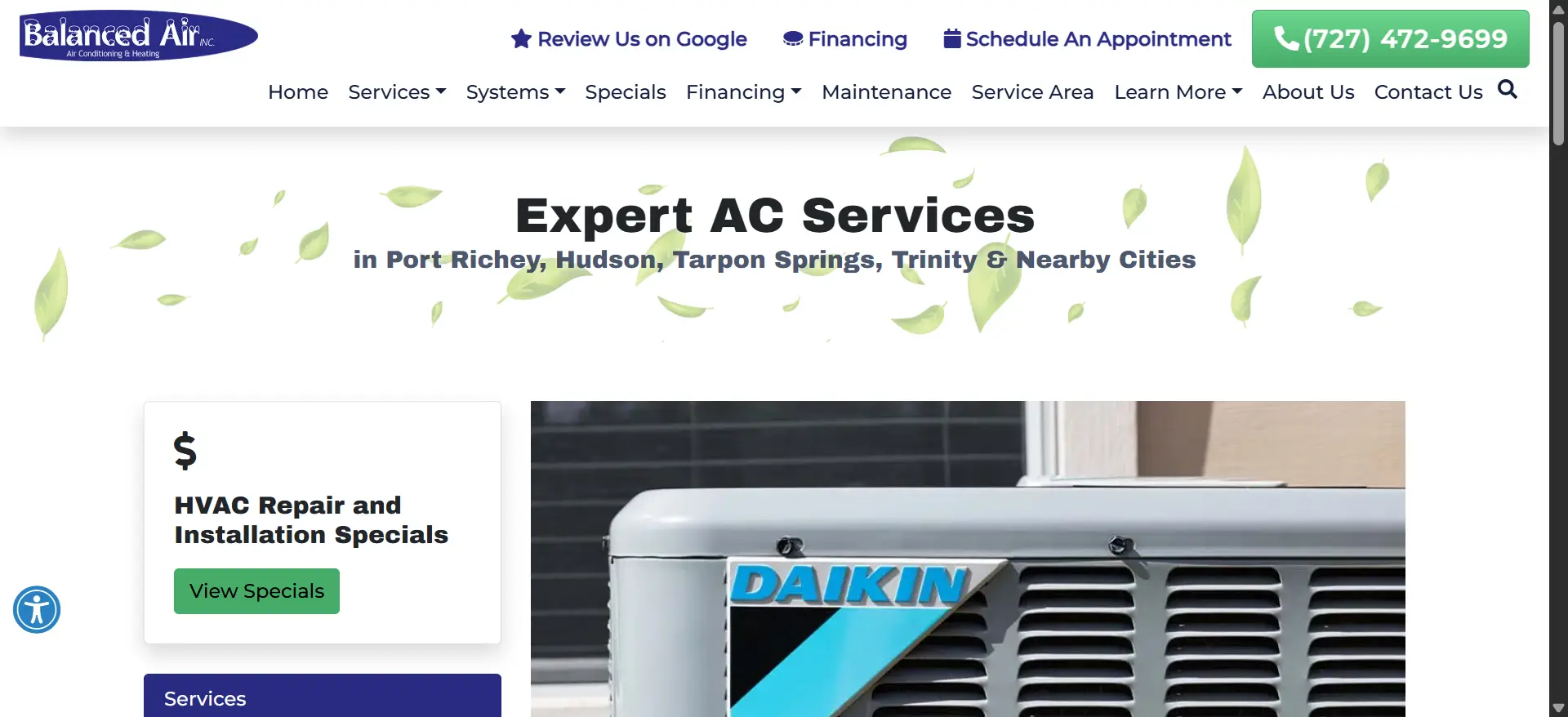 Air conditioning unit with a Daikin logo in an outdoor setting