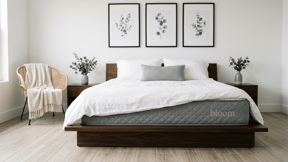 Bloom Hybrid mattress in a clean modern bedroom