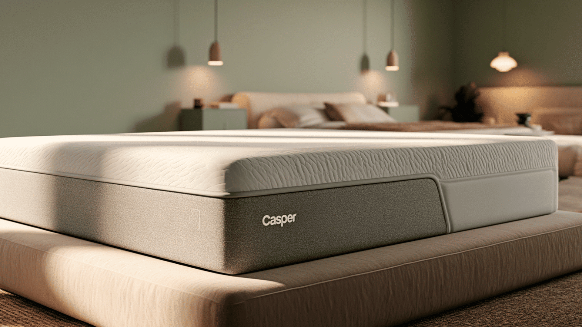 casper original hybrid mattress close view in bedroom setup