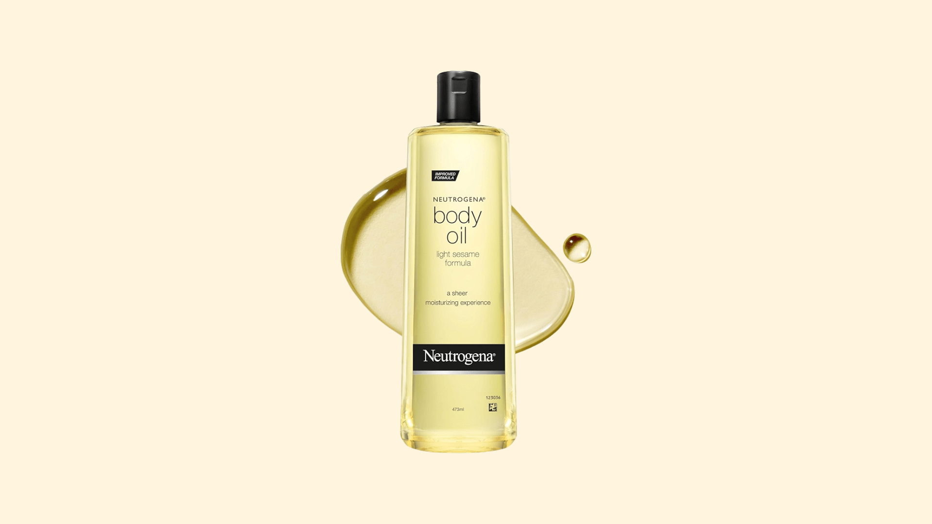 Neutrogen Body oil product image in clear beige background