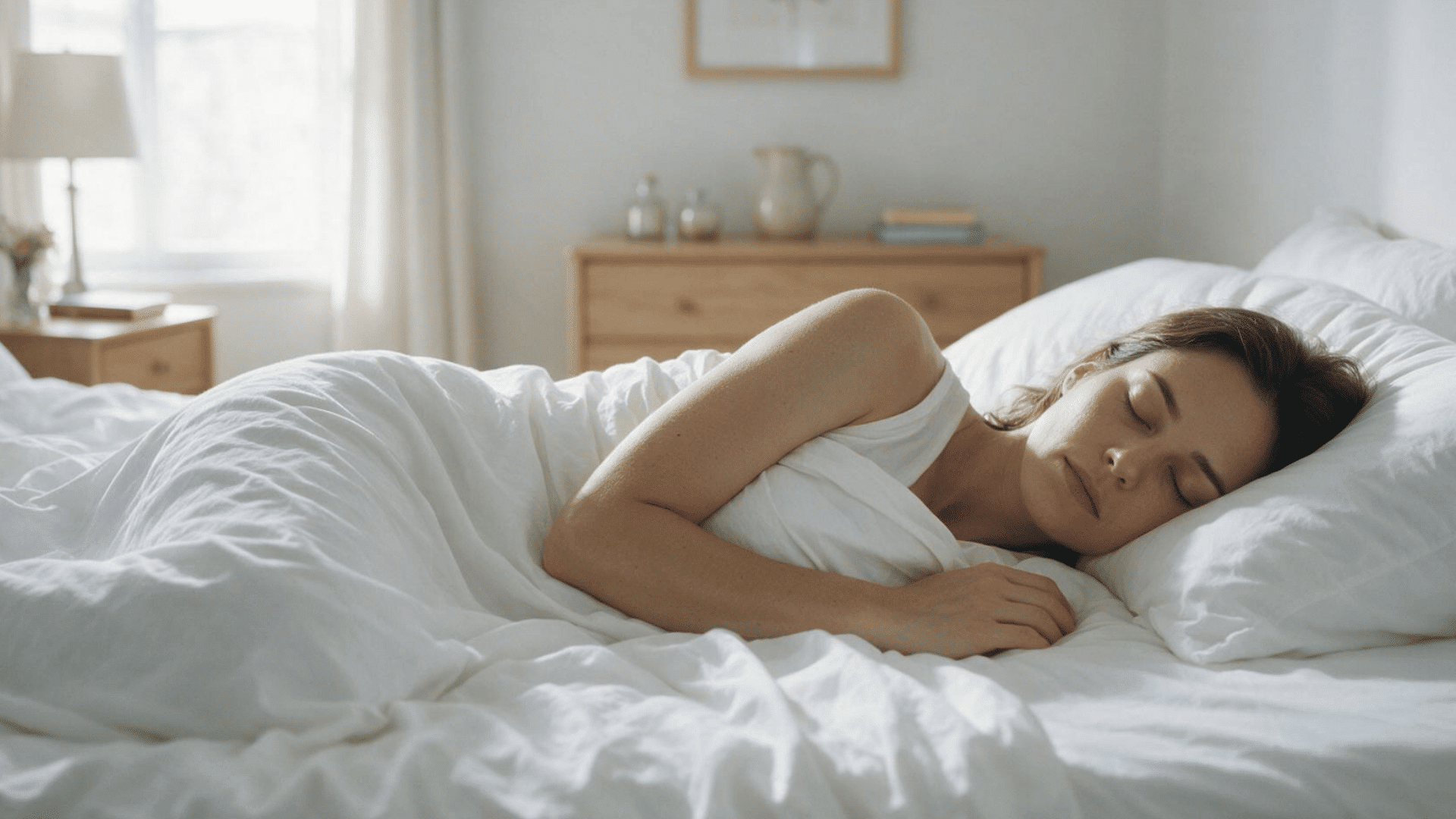 women sleeping in her bed