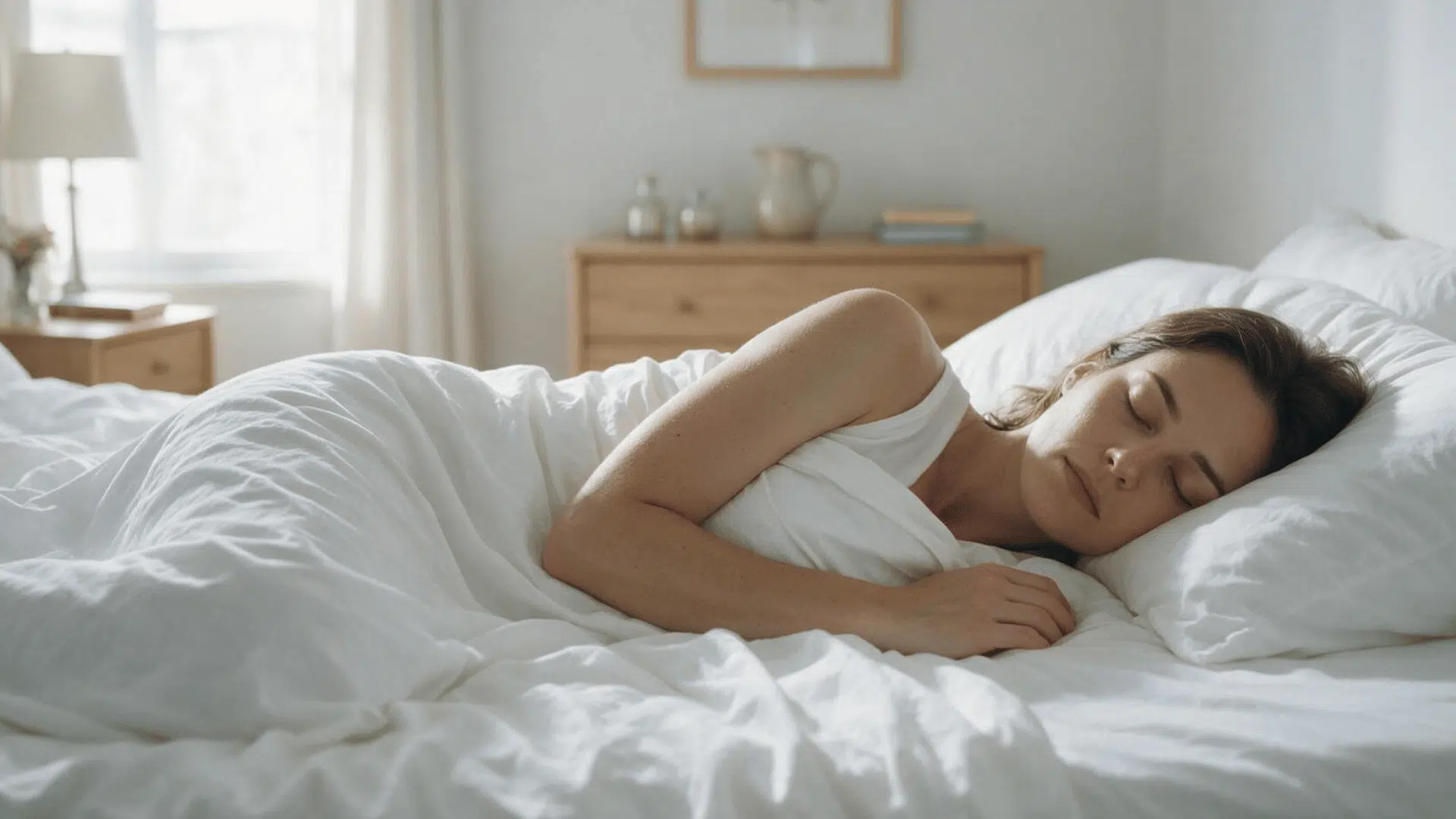 women sleeping in her bed