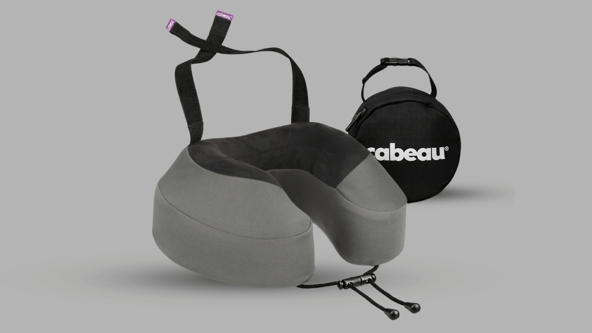 cabeau evolution s3 neck pillow with high side support and compact carry case