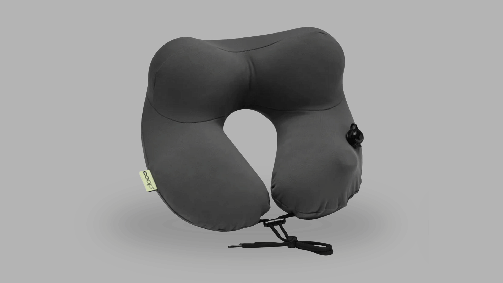 coop airjustable travel neck pillow with inflatable cushioned U-shaped design