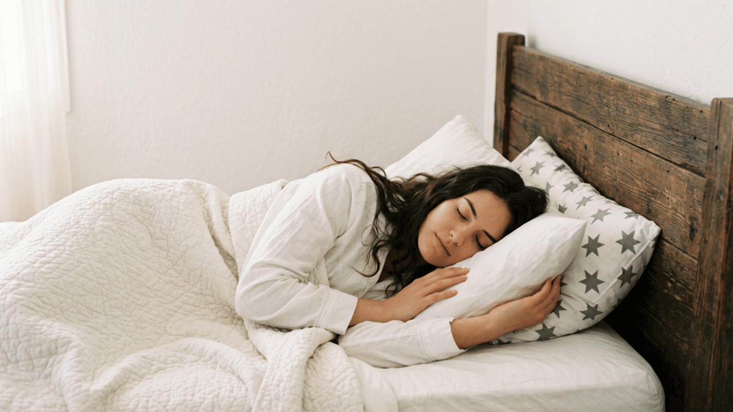 woman sleeping peacefully during a rem cycle associated with vivid dreams and dream duration