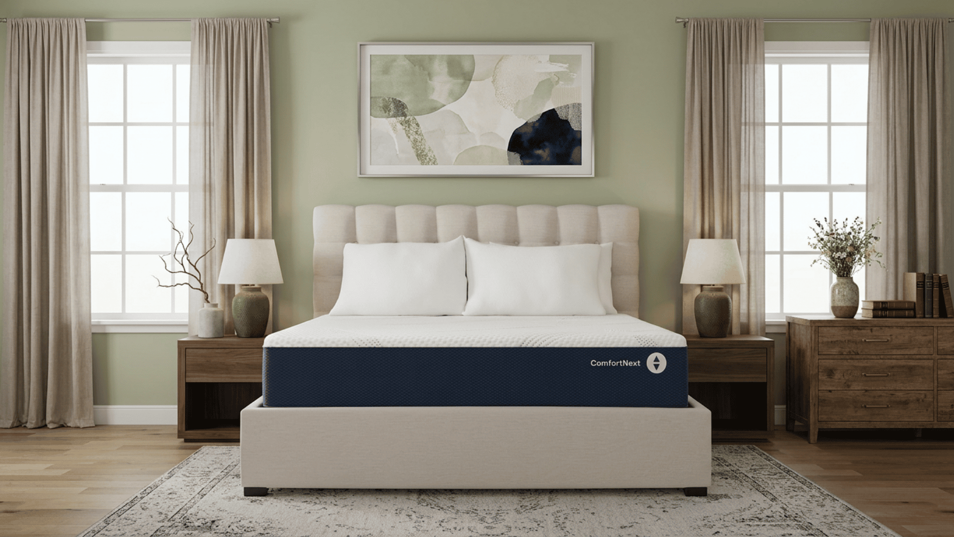 comfortnext sleep number mattress displayed in a furnished bedroom